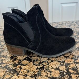 Me Too Black Suede Ankle Booties